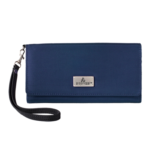 rfid wallet in navy blue